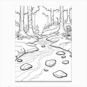 Stream In The Forest 3 Canvas Print