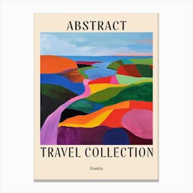 Abstract Travel Collection Poster Gambia 3 Canvas Print