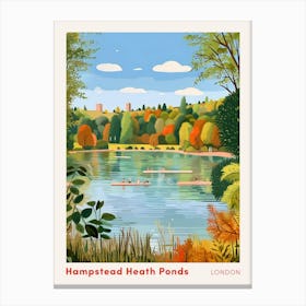 Hampstead Heath Swimming Pond London 3 Swimming Poster Canvas Print