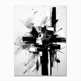 Fragments Abstract Black And White 1 Canvas Print