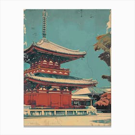 Tokyo Japan Castle Mid Century Modern 2 Canvas Print