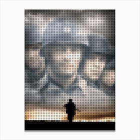 Saving Private Ryan In A Pixel Dots Art Style Canvas Print