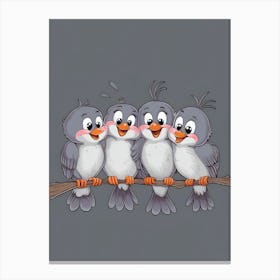 Birds On A Branch 8 Canvas Print