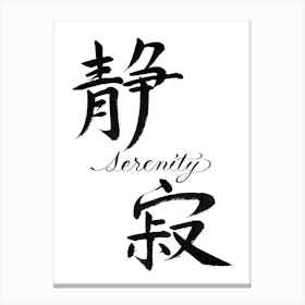 Seijaku Japanese Calligraphy1 1 Canvas Print