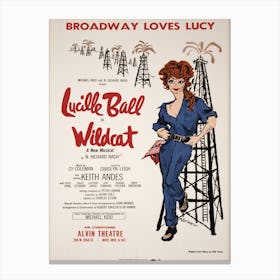 Lucille Ball Lin Wildcat Theatre Poster 1960 Canvas Print