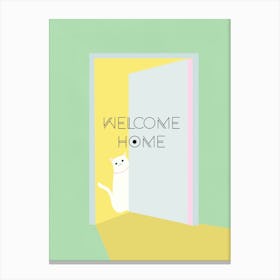 WELCOME HOME CAT Canvas Print