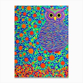Owl Yayoi Kusama Style Illustration Bird Canvas Print