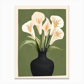 A Vase With Calla Lilies 1 Canvas Print