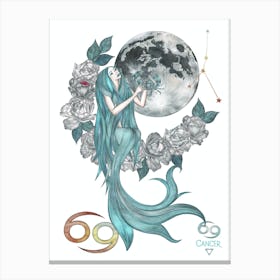 Cancer Mermaid Canvas Print