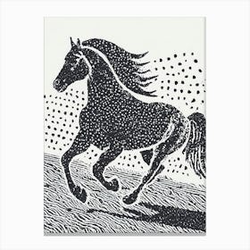 Horse Galloping dotwork Canvas Print
