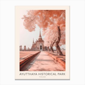 The Ayutthaya Historical Park Thailand Travel Poster Canvas Print