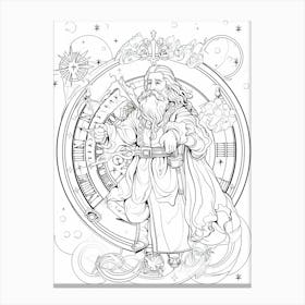 Line Art Inspired By The Night Watch 2 Canvas Print