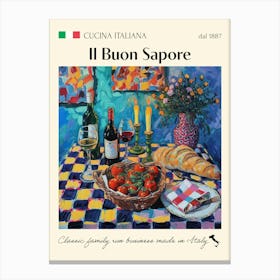 Il Buon Sapore Trattoria Italian Poster Food Kitchen Canvas Print