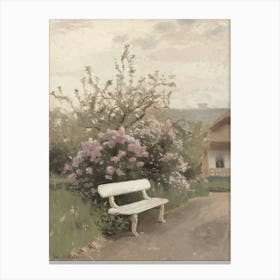 Bench In The Garden 3 Canvas Print