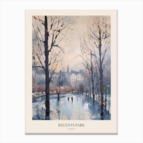 Winter City Park Poster Regents Park London 1 Canvas Print