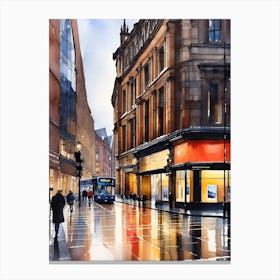 European City Centre After The Rain Canvas Print
