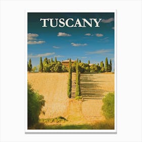 Tuscany Italy Travel Poster, Karen Arnold Canvas Print