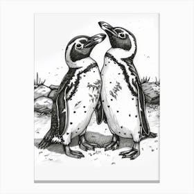 African Penguin Socializing 4 Canvas Print