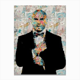 Pitbull Rapper Portrait Canvas Print