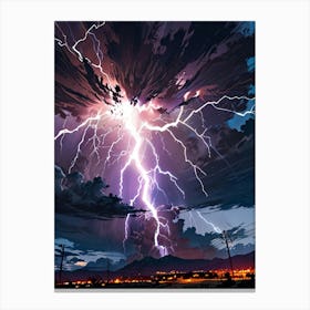 Lightning In The Sky 13 Canvas Print