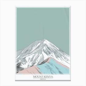Mount Kenya Color Line Drawing 3 Poster Canvas Print