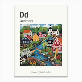 Kids Travel Alphabet  Denmark 3 Canvas Print