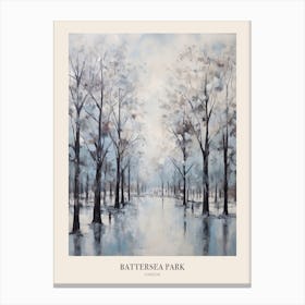 Winter City Park Poster Battersea Park London 4 Canvas Print