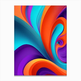 Abstract Colorful Waves Vertical Composition 95 Canvas Print