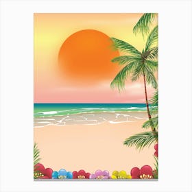 Sunset on the Beach Canvas Print
