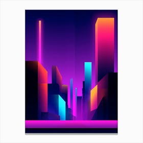 Neon City Skyline Canvas Print