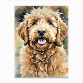 Golden Retriever Watercolor Painting Canvas Print