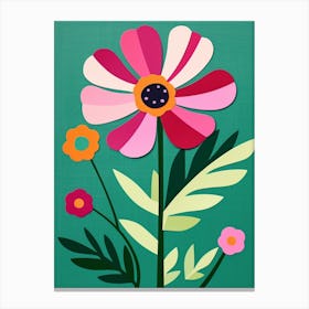Cut Out Style Flower Art Cosmos 3 Canvas Print