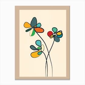 Line Little Wildflowers 1 Canvas Print