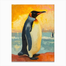King Penguin Gold Harbour Colour Block Painting 3 Canvas Print
