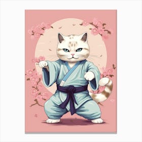 Kawaii Cat Drawings Tai Chi 3 Canvas Print