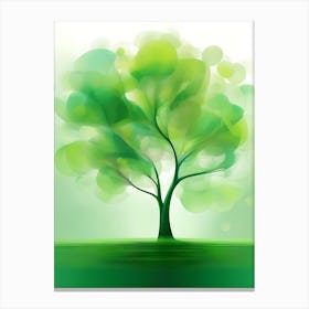 Green Tree Vector Illustration Canvas Print