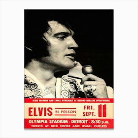 Elvis Presley 1970 Phoenix, Arizona Large Concert Poster Canvas Print