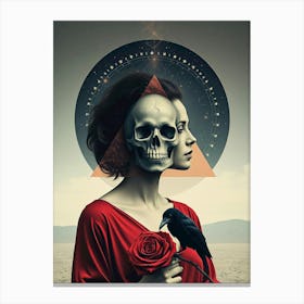 Skull And Rose Canvas Print