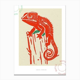 Red Senegal Chameleon Block 3 Poster Canvas Print