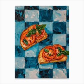 Bruscetta Blue Checkerboard 1 Canvas Print