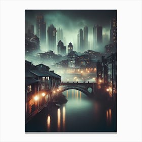 Cityscape At Night Canvas Print