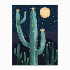 Queen Of The Night Cactus Minimalist 4 Canvas Print