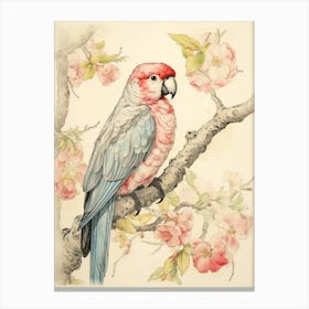 Storybook Animal Watercolour Parrot 1 Canvas Print
