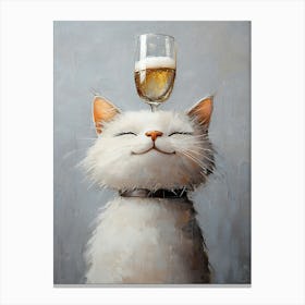 Cat Balances Wine 8 Canvas Print