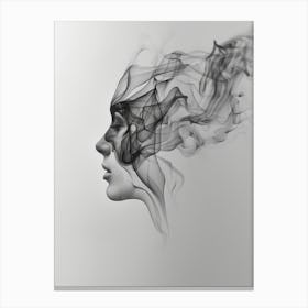 Smoke Abstract Woman'S Face Canvas Print