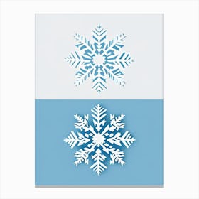 Cold, Snowflakes, Retro Minimal 4 Canvas Print
