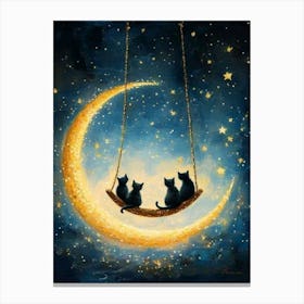 Cats On A Swing Canvas Print