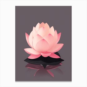 A Pink Lotus In Minimalist Style Vertical Composition 75 Canvas Print