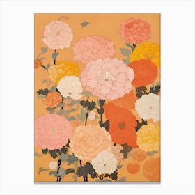 Marigolds Flower Big Bold Illustration 1 Canvas Print