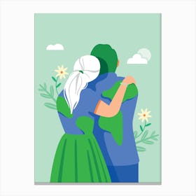 Earth Embrace – Mint Green Art Print Canvas Print